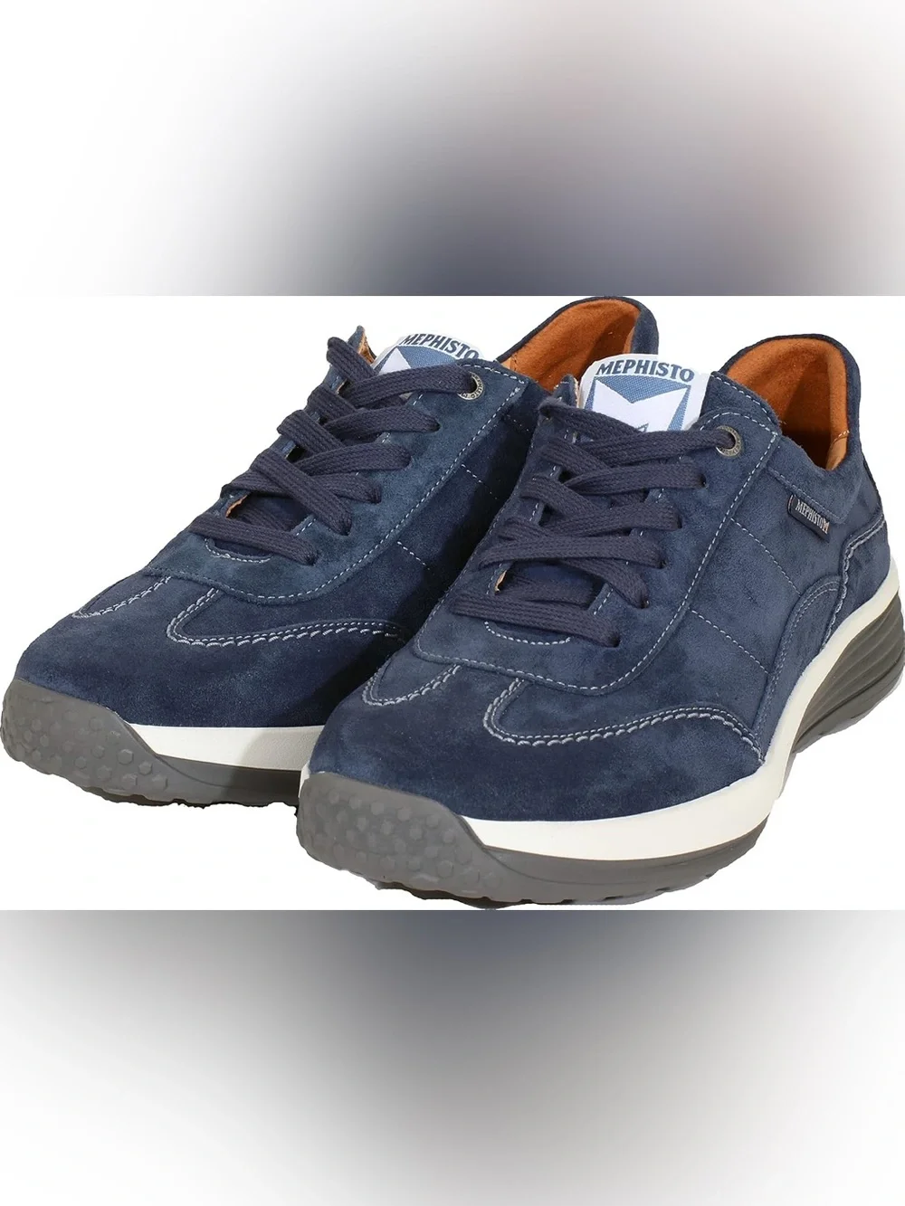 Mephisto Men's Navy Lace-Up Walking Sneakers phisto Steve Mulberry Suede 11